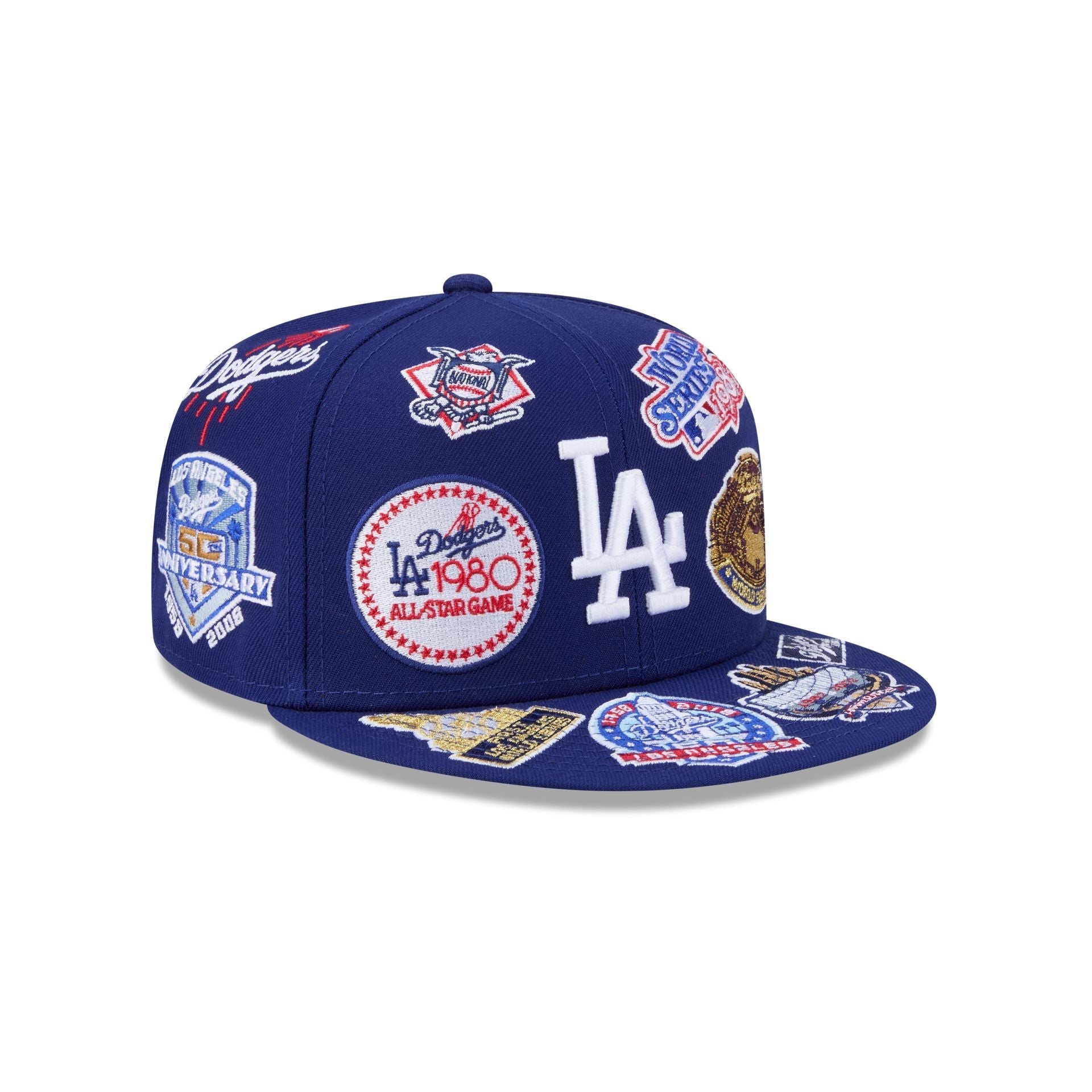 Los Angeles Dodgers MLB All Over Patch 59FIFTY New Era Fitted Official Team Hat Sports Fan Cap Official NFL Team Hat Football Fan Cap