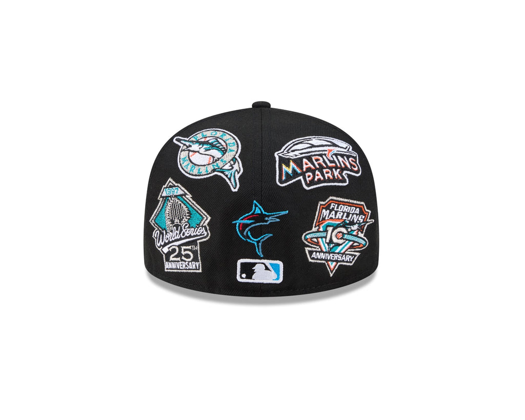 Miami Marlins MLB All Over Patch 59FIFTY New Era Official Team Hat Sports Fan Cap Official NFL Team Hat Football Fan Cap