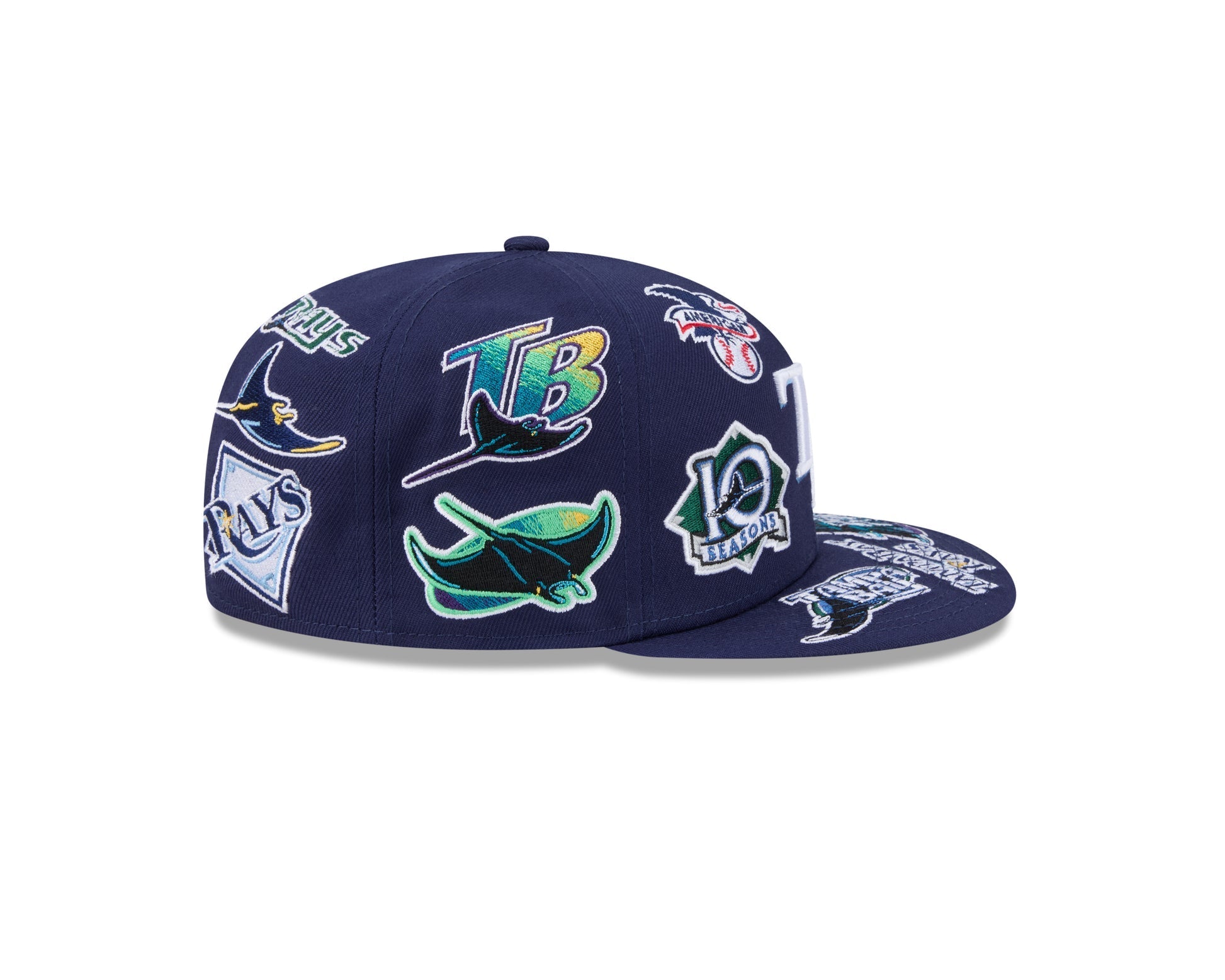 Tampa Bay Rays MLB All Over Patch 59FIFTY Fitted New Era Official Team Hat Sports Fan Cap Official NFL Team Hat Football Fan Cap