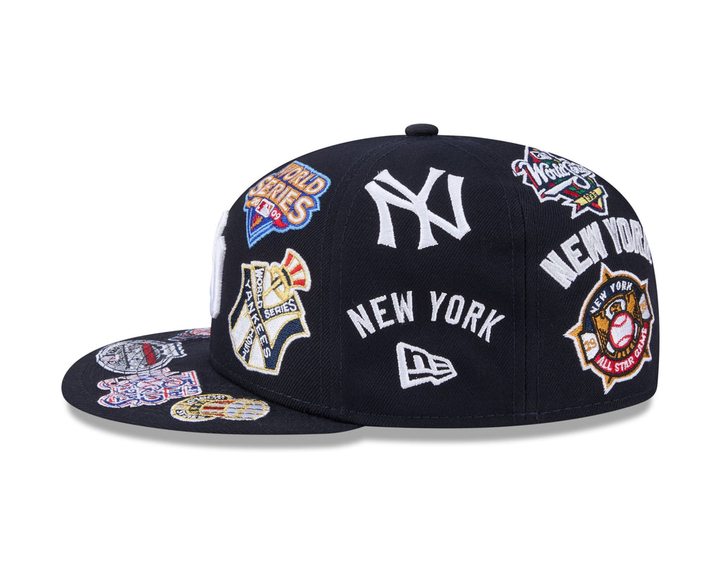 New York Yankees MLB All Over Patch 59FIFTY New Era Official Team Hat Sports Fan Cap Official NFL Team Hat Football Fan Cap