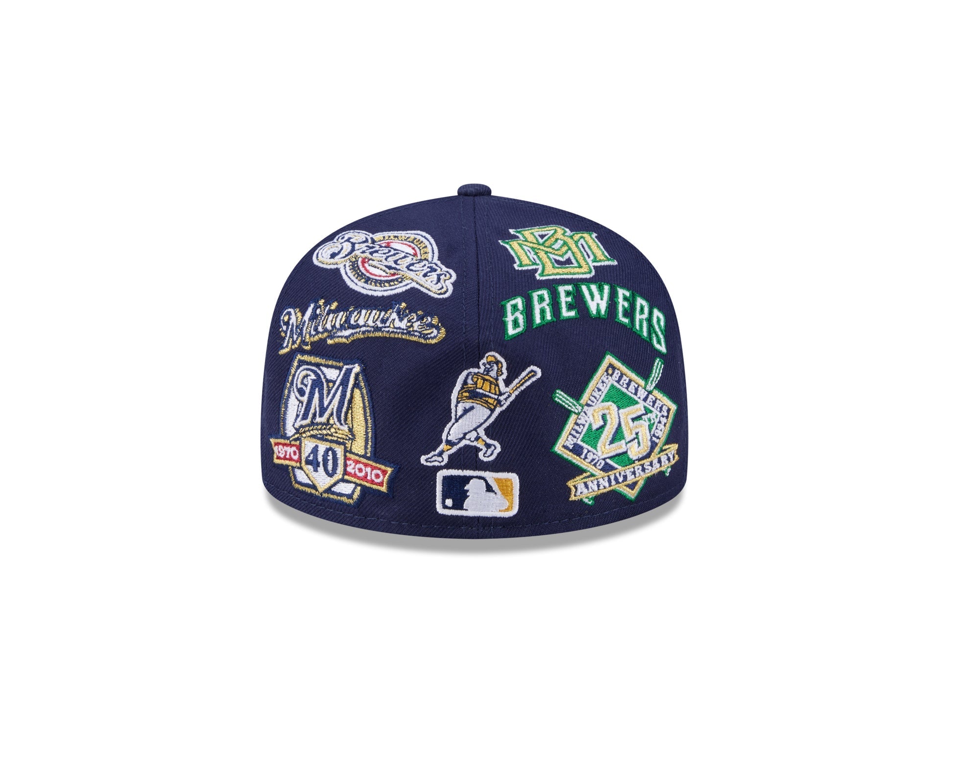 Milwaukee Brewers MLB All Over Patch 59FIFTY Fitted New Era Official Team Hat Sports Fan Cap Official NFL Team Hat Football Fan Cap