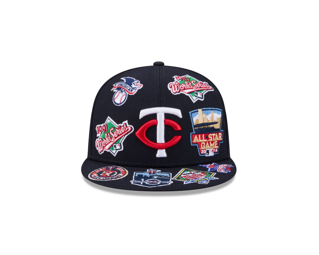 Minnesota Twins MLB All Over Patch 59FIFTY Fitted New Era Official Team Hat Sports Fan Cap Official NFL Team Hat Football Fan Cap