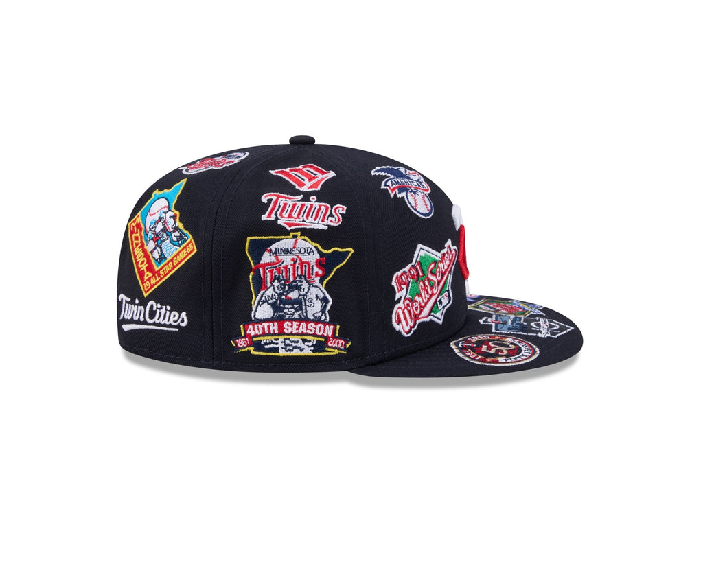 Minnesota Twins MLB All Over Patch 59FIFTY Fitted New Era Official Team Hat Sports Fan Cap Official NFL Team Hat Football Fan Cap
