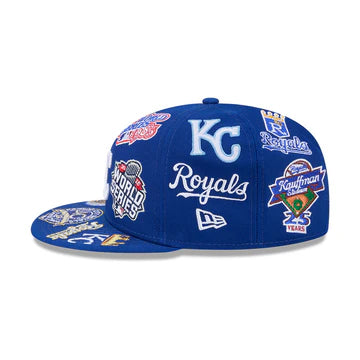 Kansas Royals MLB All Over Patch 59FIFTY Fitted New Era Official Team Hat Sports Fan Cap Official NFL Team Hat Football Fan Cap