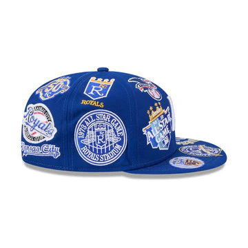Kansas Royals MLB All Over Patch 59FIFTY Fitted New Era Official Team Hat Sports Fan Cap Official NFL Team Hat Football Fan Cap
