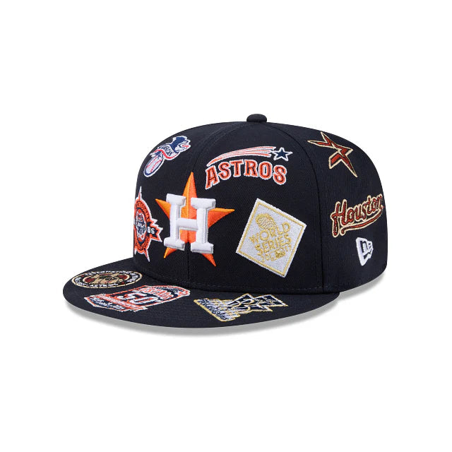 Houston Astros MLB All Over Patch 59FIFTY Fitted New Era Official Team Hat Sports Fan Cap Official NFL Team Hat Football Fan Cap