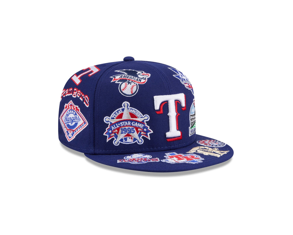 Texas Rangers MLB All Over Patch 59FIFTY Fitted New Era Official Team Hat Sports Fan Cap Official NFL Team Hat Football Fan Cap