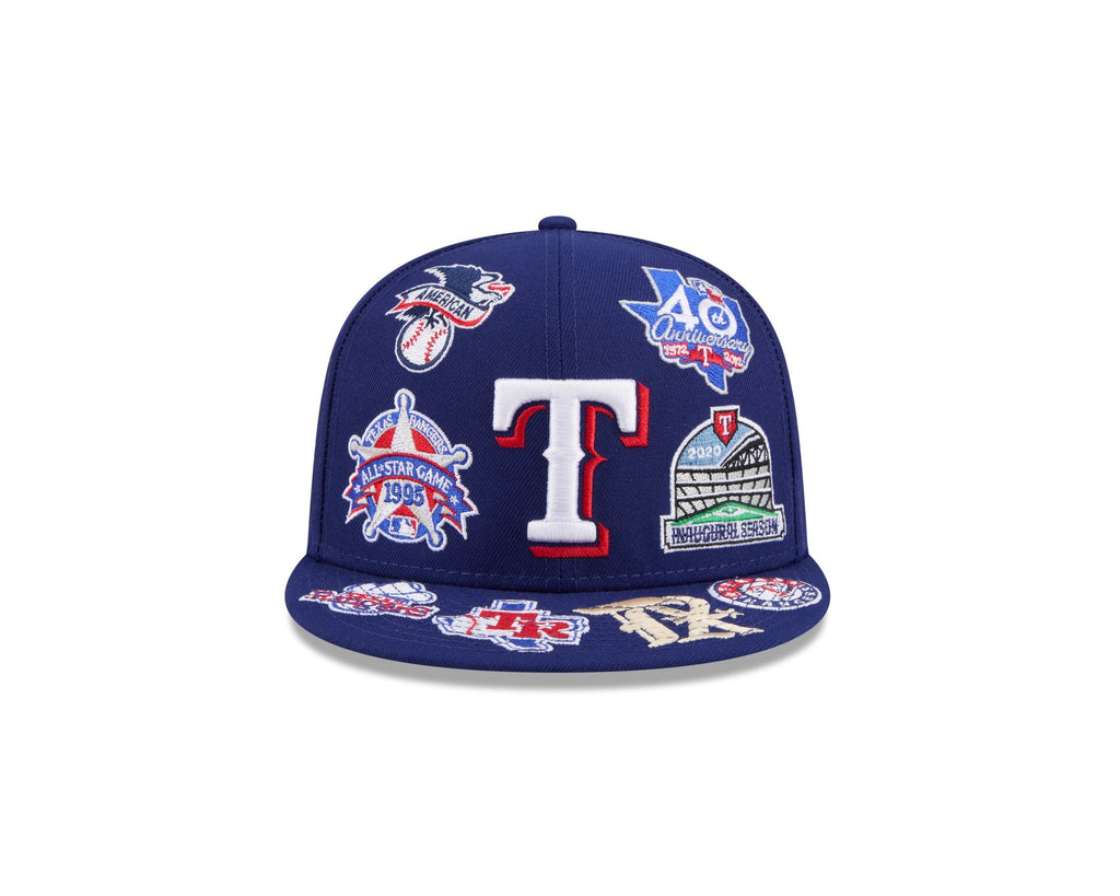 Texas Rangers MLB All Over Patch 59FIFTY Fitted New Era Official Team Hat Sports Fan Cap Official NFL Team Hat Football Fan Cap