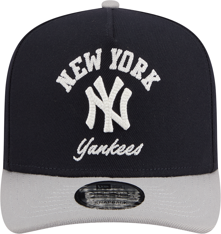 New York Yankees New Era Arched Navy A-Frame 9FIFTY Snapback Hat Official Team Hat Sports Fan Cap Official NFL Team Hat Football Fan Cap