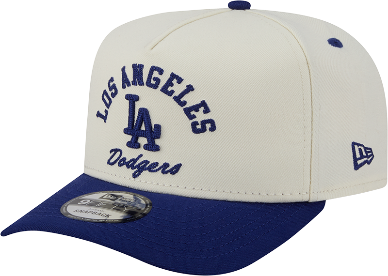 Los Angeles Dodgers New Era Arched Ivory A-Frame 9FIFTY Snapback Hat Official Team Hat Sports Fan Cap Official NFL Team Hat Football Fan Cap