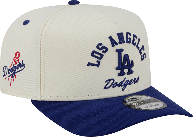 Los Angeles Dodgers New Era Arched Ivory A-Frame 9FIFTY Snapback Hat Official Team Hat Sports Fan Cap Official NFL Team Hat Football Fan Cap