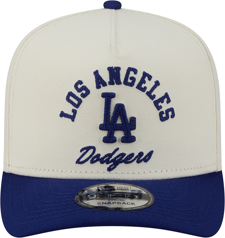 Los Angeles Dodgers New Era Arched Ivory A-Frame 9FIFTY Snapback Hat Official Team Hat Sports Fan Cap Official NFL Team Hat Football Fan Cap