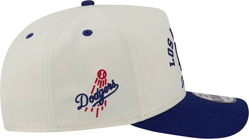 Los Angeles Dodgers New Era Arched Ivory A-Frame 9FIFTY Snapback Hat Official Team Hat Sports Fan Cap Official NFL Team Hat Football Fan Cap