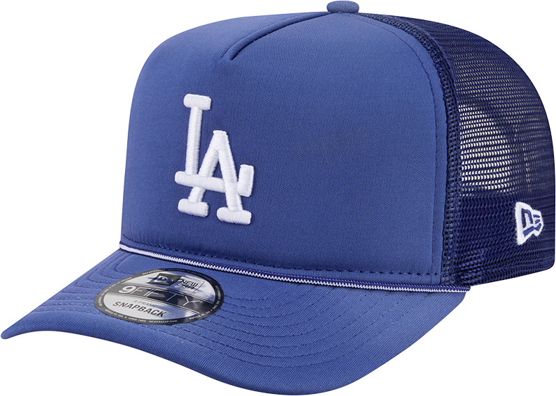 Los Angeles Dodgers New Era Blue Worn A-Frame 9FIFTY Trucker Snapback Hat Official Team Hat Sports Fan Cap Official NFL Team Hat Football Fan Cap