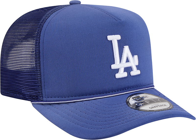 Los Angeles Dodgers New Era Blue Worn A-Frame 9FIFTY Trucker Snapback Hat Official Team Hat Sports Fan Cap Official NFL Team Hat Football Fan Cap
