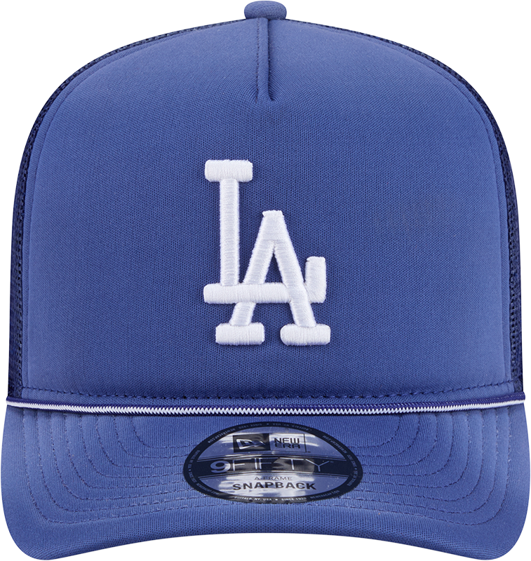 Los Angeles Dodgers New Era Blue Worn A-Frame 9FIFTY Trucker Snapback Hat Official Team Hat Sports Fan Cap Official NFL Team Hat Football Fan Cap