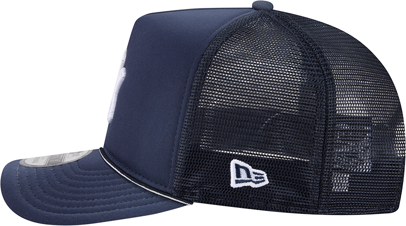New York Yankees New Era Navy Worn A-Frame 9FIFTY Trucker Snapback Hat Official Team Hat Sports Fan Cap Official NFL Team Hat Football Fan Cap