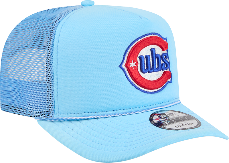 Chicago Cubs New Era Blue Worn A-Frame 9FIFTY Trucker Snapback Hat Official Team Hat Sports Fan Cap Official NFL Team Hat Football Fan Cap