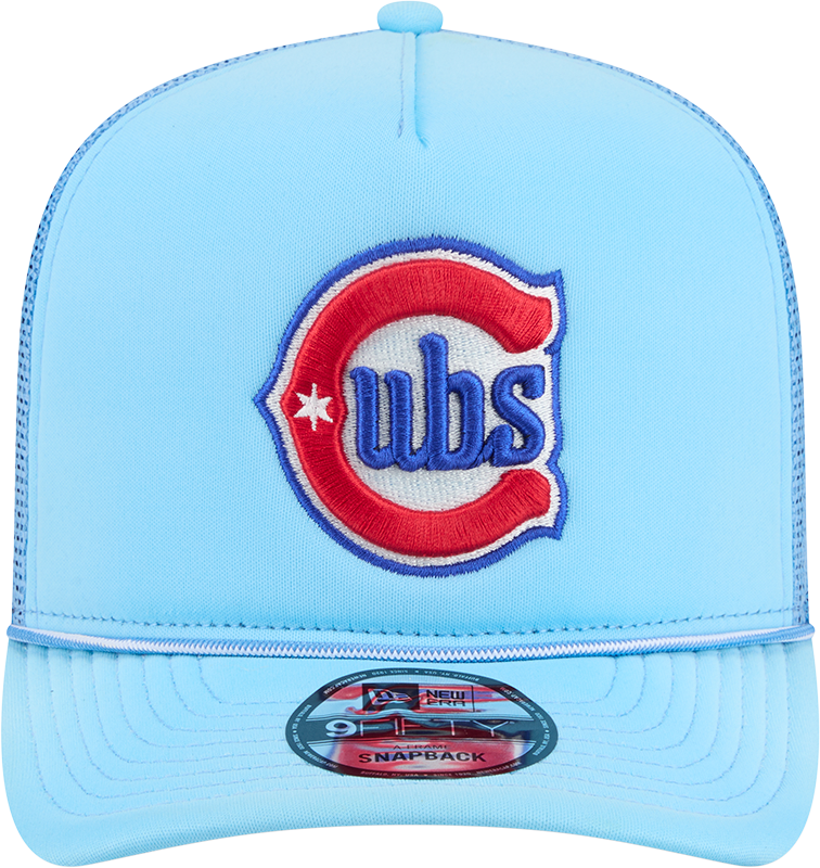 Chicago Cubs New Era Blue Worn A-Frame 9FIFTY Trucker Snapback Hat Official Team Hat Sports Fan Cap Official NFL Team Hat Football Fan Cap