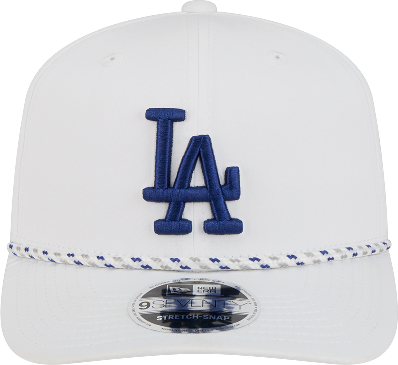 Los Angeles Dodgers New Era White Sport Rope 9SEVENTY Stretch Snap Adjustable Hat Official Team Hat Sports Fan Cap Official NFL Team Hat Football Fan