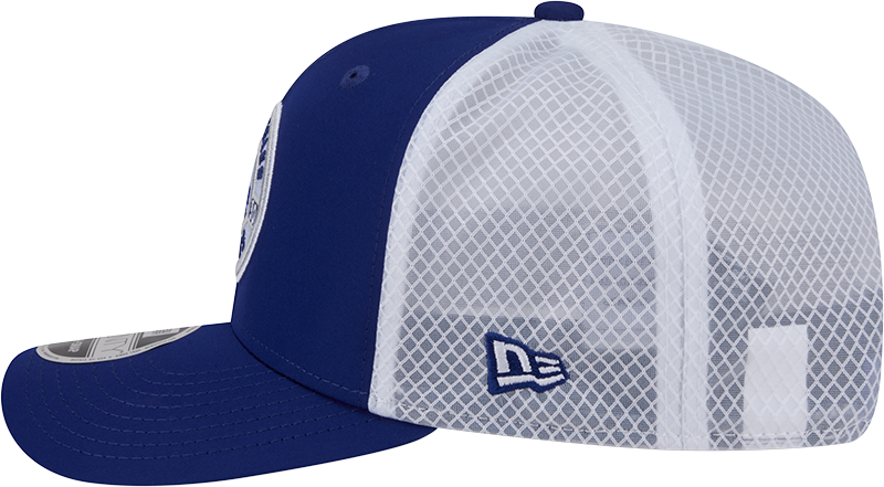 Men s Los Angeles Dodgers New Era Circle Patch 9SEVENTY Trucker Adjustable Hat Official Team Hat Sports Fan Cap Official NFL Team Hat Football Fan Cap