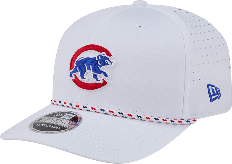 Chicago Cubs New Era White Sport Rope 9SEVENTY Stretch Snap Adjustable Hat-Walking Bear Official Team Hat Sports Fan Cap Official NFL Team Hat