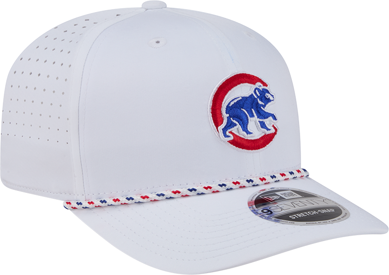 Chicago Cubs New Era White Sport Rope 9SEVENTY Stretch Snap Adjustable Hat-Walking Bear Official Team Hat Sports Fan Cap Official NFL Team Hat