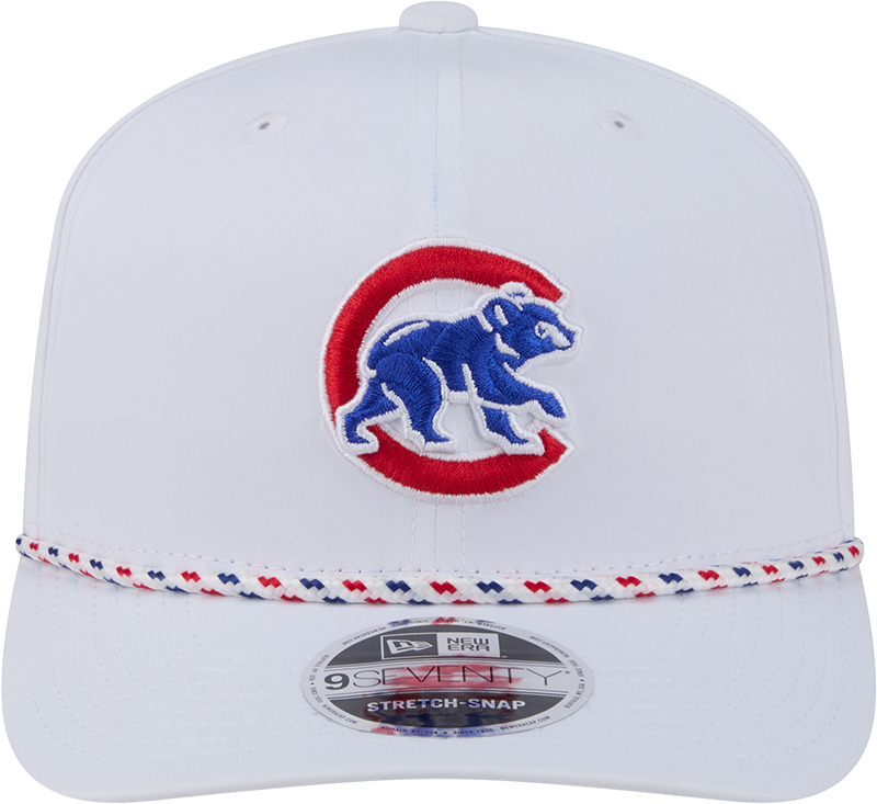 Chicago Cubs New Era White Sport Rope 9SEVENTY Stretch Snap Adjustable Hat-Walking Bear Official Team Hat Sports Fan Cap Official NFL Team Hat