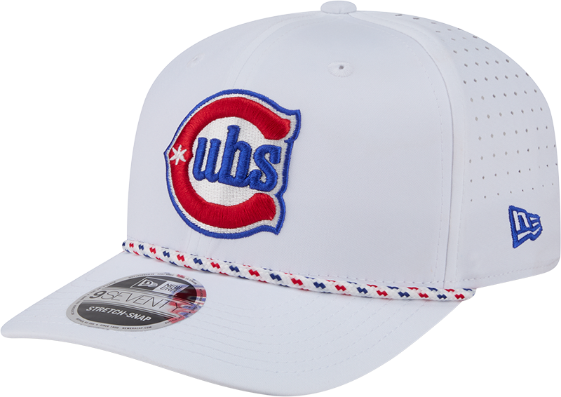 Chicago Cubs New Era 2nd Alternate White Sport Rope 9SEVENTY Stretch Snap Adjustable Hat Official Team Hat Sports Fan Cap Official NFL Team Hat