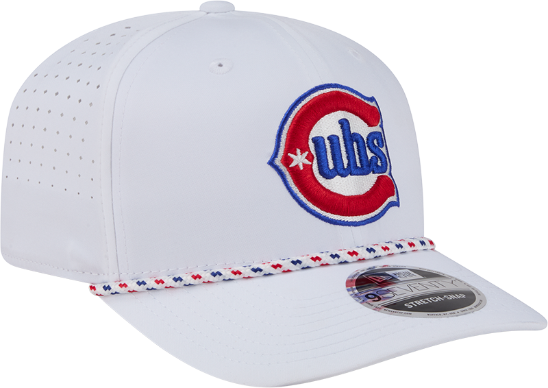 Chicago Cubs New Era 2nd Alternate White Sport Rope 9SEVENTY Stretch Snap Adjustable Hat Official Team Hat Sports Fan Cap Official NFL Team Hat