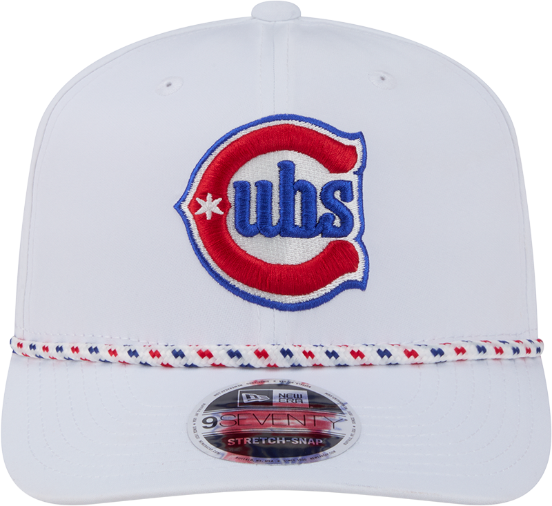 Chicago Cubs New Era 2nd Alternate White Sport Rope 9SEVENTY Stretch Snap Adjustable Hat Official Team Hat Sports Fan Cap Official NFL Team Hat
