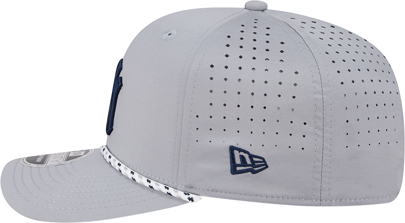 New York Yankees Grey Sport Rope 9SEVENTY Stretch Snap Adjustable Hat Official Team Hat Sports Fan Cap Official NFL Team Hat Football Fan Cap