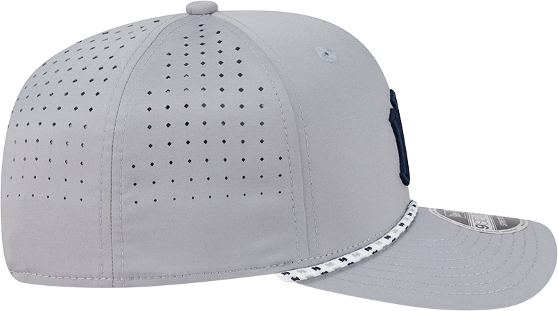 New York Yankees Grey Sport Rope 9SEVENTY Stretch Snap Adjustable Hat Official Team Hat Sports Fan Cap Official NFL Team Hat Football Fan Cap