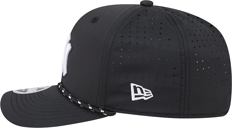 New York Yankees Black Sport Rope 9SEVENTY Stretch Snap Adjustable Hat Official Team Hat Sports Fan Cap Official NFL Team Hat Football Fan Cap