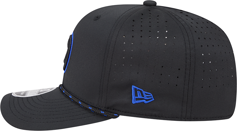 Chicago Cubs New Era Black Bullseye Sport Rope 9SEVENTY Stretch Snap Adjustable Hat Official Team Hat Sports Fan Cap Official NFL Team Hat Football