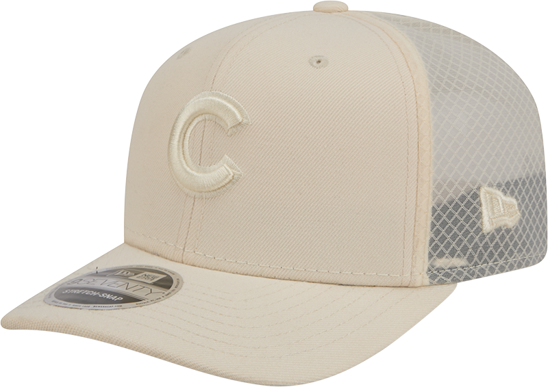Men s Chicago Cubs New Era Light Beige Color Pack 9SEVENTY Trucker Adjustable Hat Official Team Hat Sports Fan Cap Official NFL Team Hat Football Fan