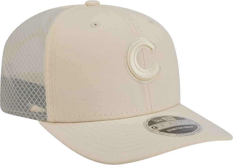 Men s Chicago Cubs New Era Light Beige Color Pack 9SEVENTY Trucker Adjustable Hat Official Team Hat Sports Fan Cap Official NFL Team Hat Football Fan