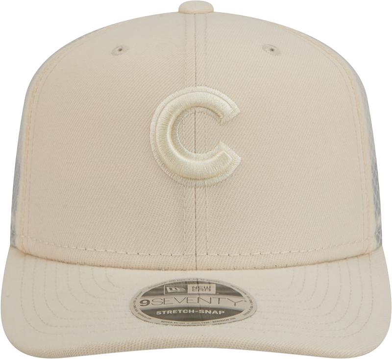 Men s Chicago Cubs New Era Light Beige Color Pack 9SEVENTY Trucker Adjustable Hat Official Team Hat Sports Fan Cap Official NFL Team Hat Football Fan