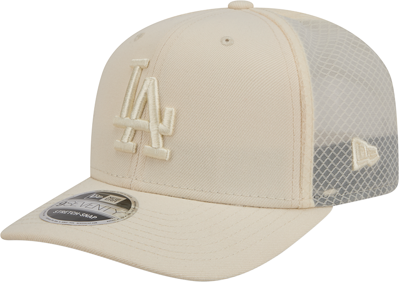 Men s Los Angeles Dodgers New Era Light Beige Color Pack 9SEVENTY Trucker Adjustable Hat Official Team Hat Sports Fan Cap Official NFL Team Hat