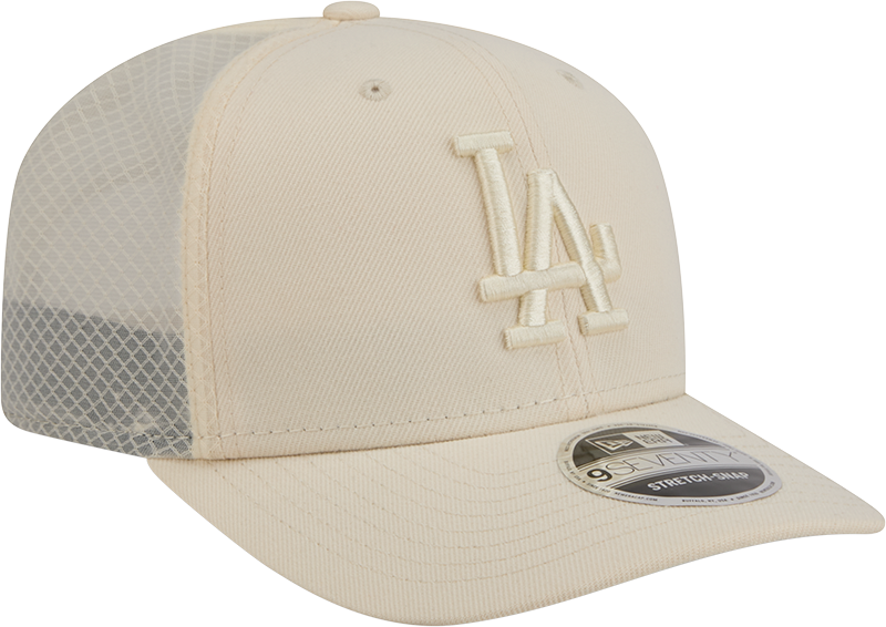 Men s Los Angeles Dodgers New Era Light Beige Color Pack 9SEVENTY Trucker Adjustable Hat Official Team Hat Sports Fan Cap Official NFL Team Hat
