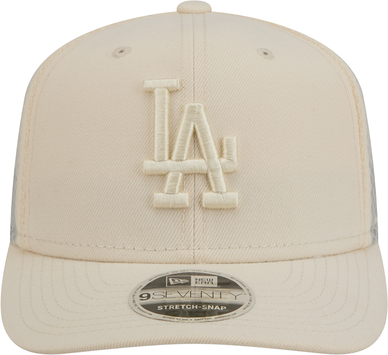 Men s Los Angeles Dodgers New Era Light Beige Color Pack 9SEVENTY Trucker Adjustable Hat Official Team Hat Sports Fan Cap Official NFL Team Hat