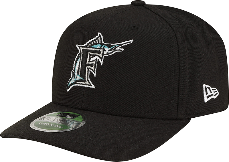 Florida Marlins Cooperstown New Era Black 9SEVENTY Adjustable Hat Official Team Hat Sports Fan Cap Official NFL Team Hat Football Fan Cap