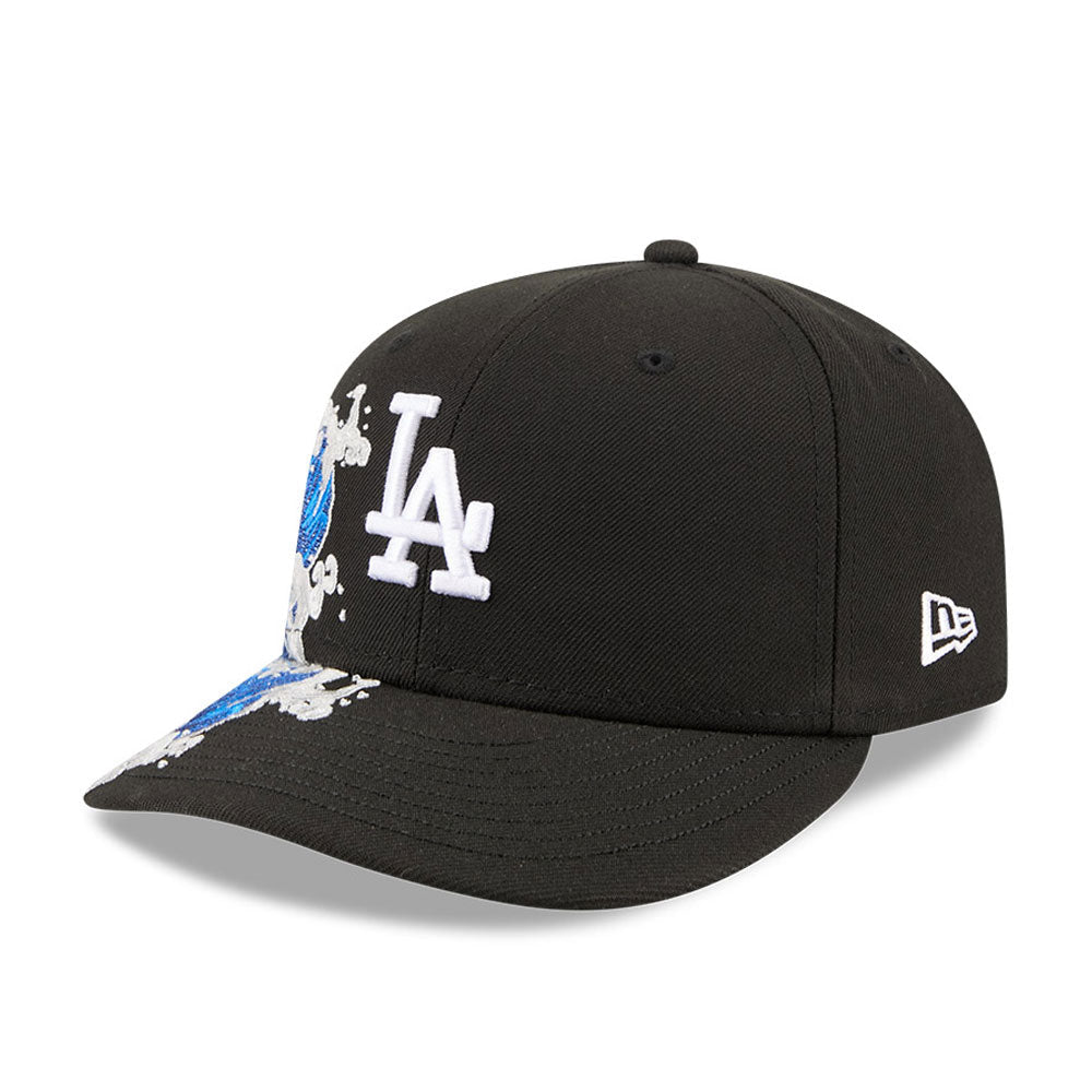 Los Angeles Dodgers MLB Waves 59FIFTY Fitted New Era Black White Official Team Hat Sports Fan Cap Official NFL Team Hat Football Fan Cap