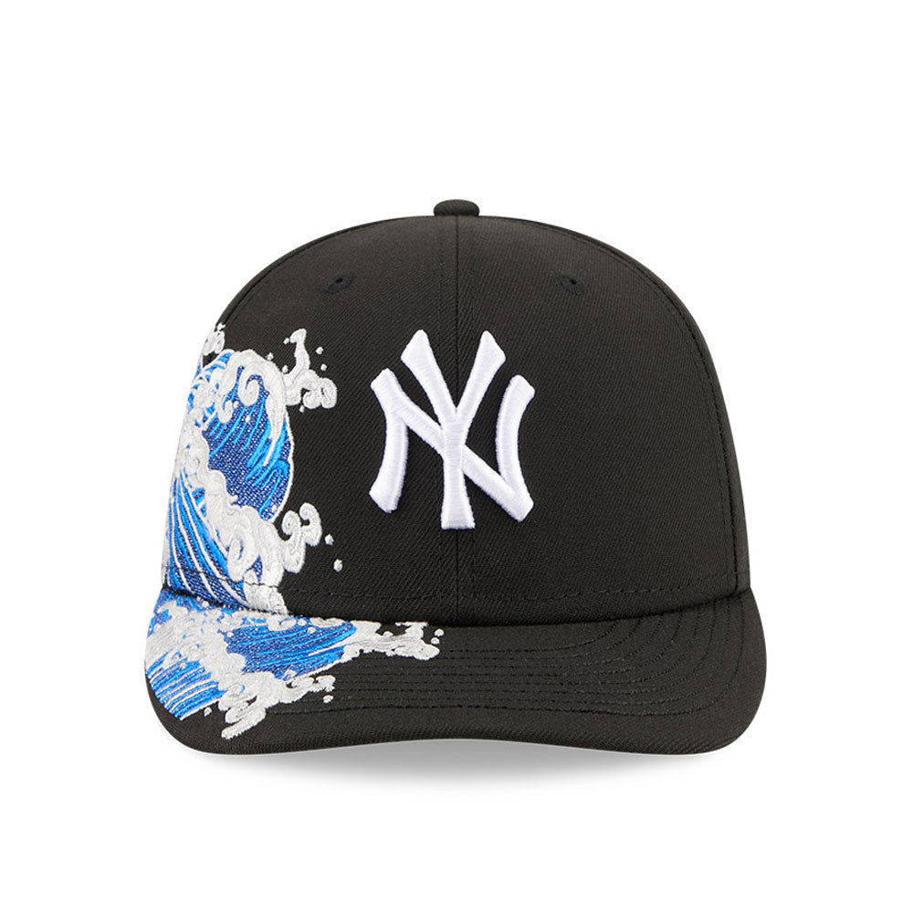 New York Yankees MLB Waves 59FIFTY Fitted New Era Black White Official Team Hat Sports Fan Cap Official NFL Team Hat Football Fan Cap