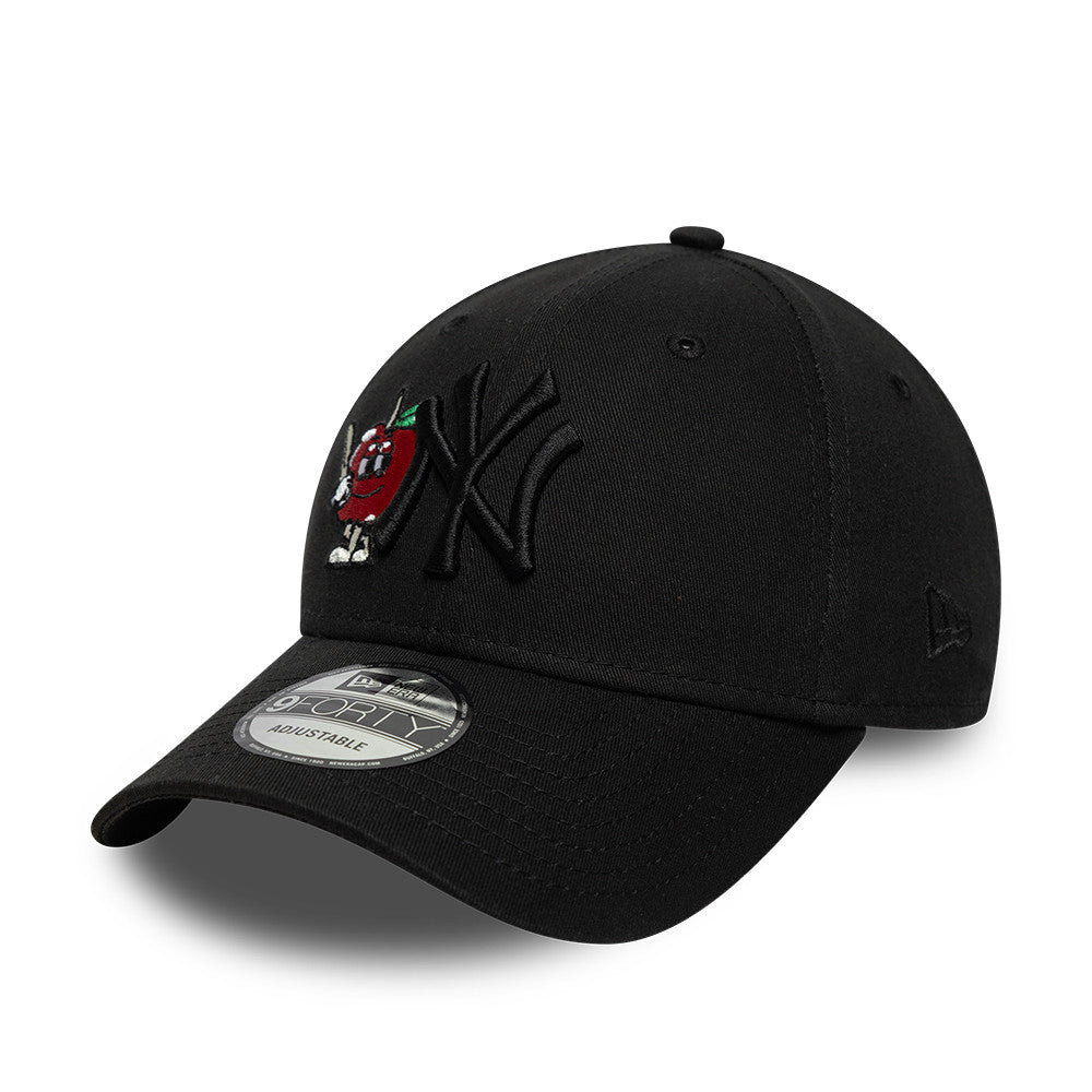 New York Yankees MLB Apple Icon 9Forty Strapback Black Official Team Hat Sports Fan Cap Official NFL Team Hat Football Fan Cap