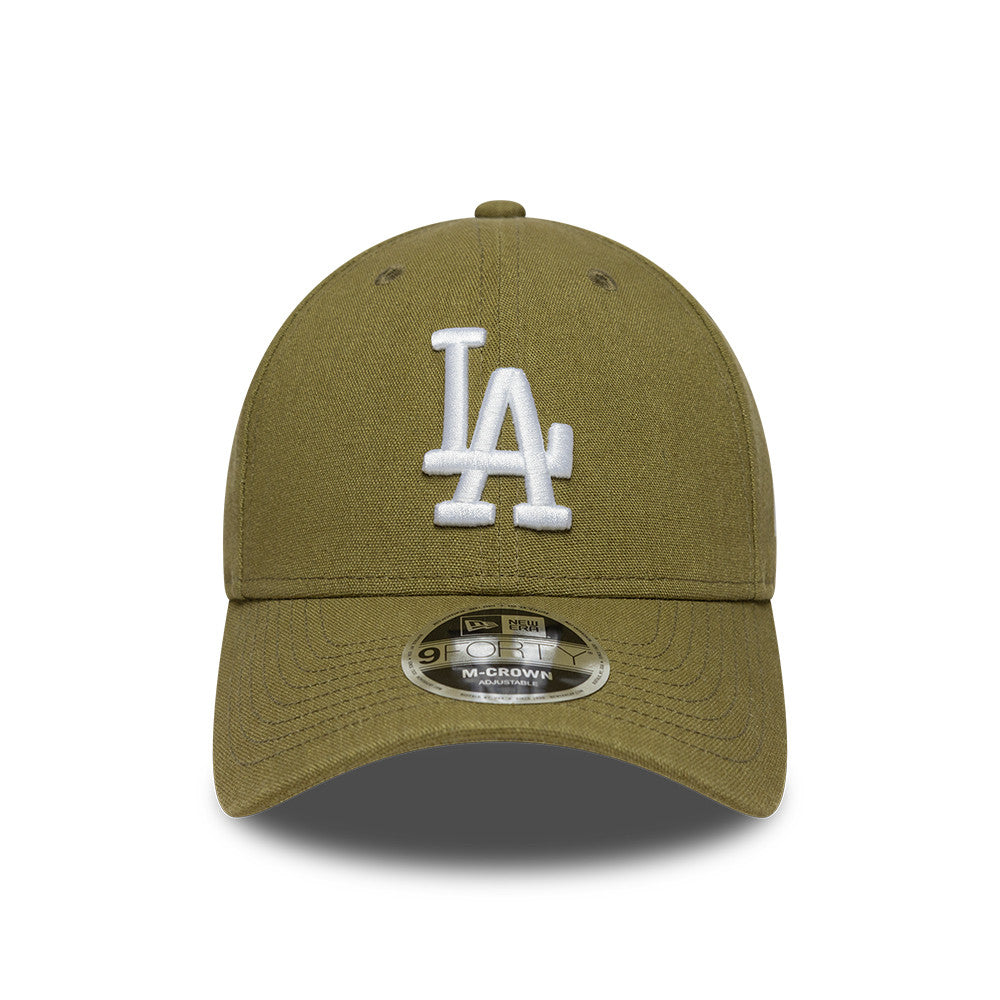 Los Angeles Dodgers MLB Linnen 9FORTY M Crown Snapback New Era Olive Official Team Hat Sports Fan Cap Official NFL Team Hat Football Fan Cap