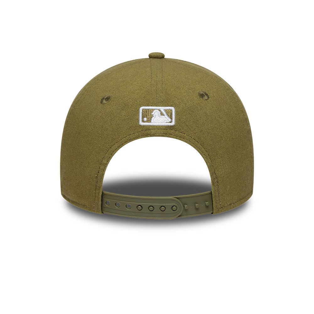 Los Angeles Dodgers MLB Linnen 9FORTY M Crown Snapback New Era Olive Official Team Hat Sports Fan Cap Official NFL Team Hat Football Fan Cap