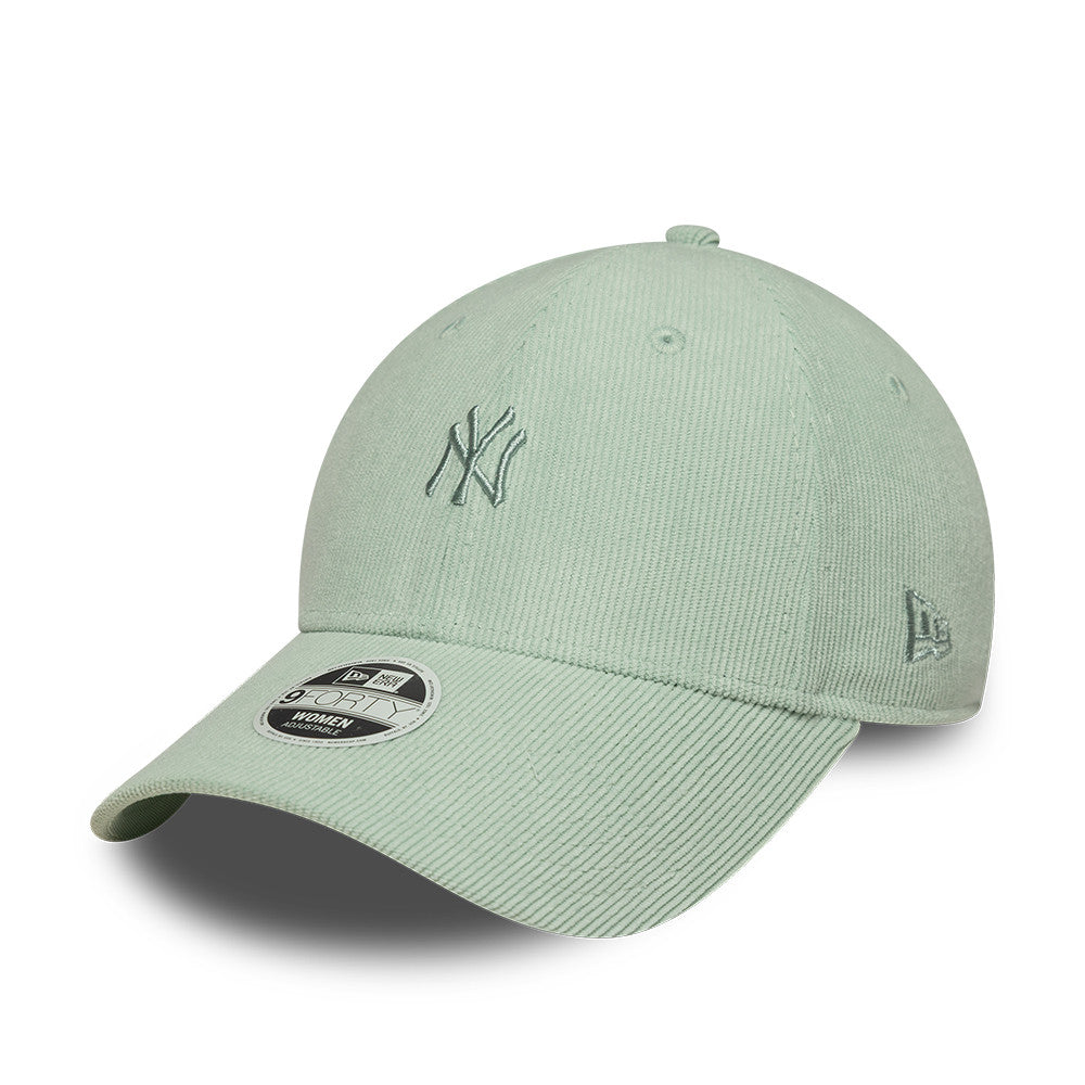 New York Yankees MLB Mini Cord 9FORTY Women Strapback New Era Sage Green Official Team Hat Sports Fan Cap Official NFL Team Hat Football Fan Cap