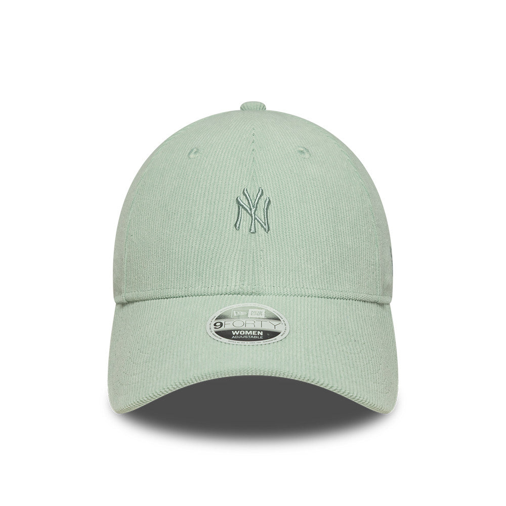 New York Yankees MLB Mini Cord 9FORTY Women Strapback New Era Sage Green Official Team Hat Sports Fan Cap Official NFL Team Hat Football Fan Cap