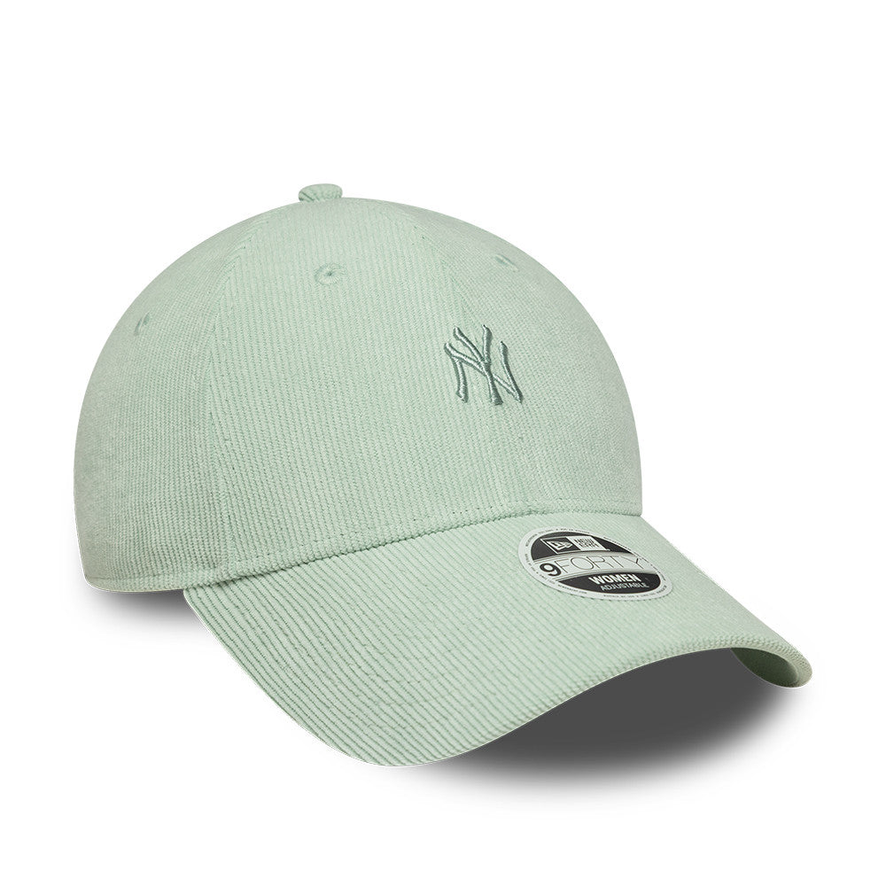 New York Yankees MLB Mini Cord 9FORTY Women Strapback New Era Sage Green Official Team Hat Sports Fan Cap Official NFL Team Hat Football Fan Cap